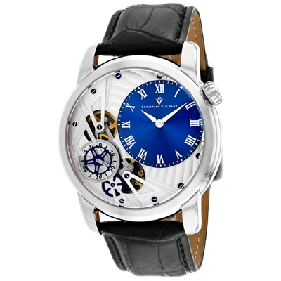 Christian Van Sant Men's Blue Dial Watch In Black / Blue