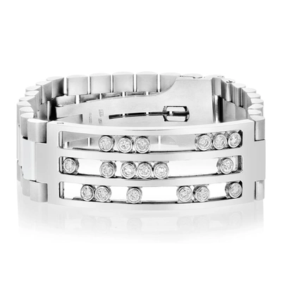 Vir Jewels 1.80 Cttw Men's Diamond Bracelet Italian 14k White Gold Vs2-si1 Clarity 86 Grams In Silver