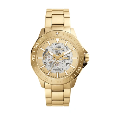 Fossil Men's Bannon Automatic, Gold-tone Stainless Steel Watch In Beige