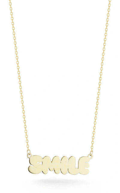 Ember Fine Jewelry 14k Gold Smile Pendant Necklace In White