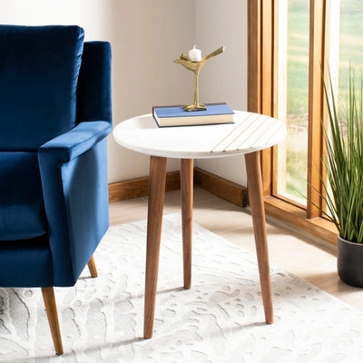 Safavieh Valerie Round Marble Accent Table In White