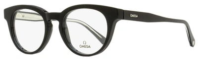 Omega Men's Pantos Eyeglasses Om5003h 001 Black/crystal 52mm