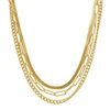 Adornia Curb Chain, Paper Clip Chain, And Herringbone Chain Necklace Set Gold In Yellow