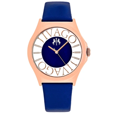 Jivago Women's Blue Dial Watch In Blue / Gold Tone / Rose / Rose Gold Tone