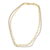 Adornia Paper Clip Chain And Tennis Necklace Set Gold In White