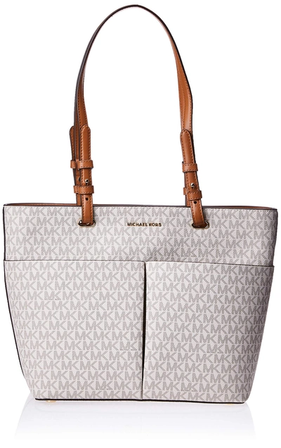 Michael Kors Women's Bedford Ocket Shoulder Tote Bag In White