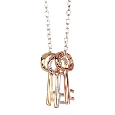 Adornia Three Key Necklace Gold Silver
