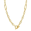 ADORNIA MIXED LINK TOGGLE NECKLACE GOLD