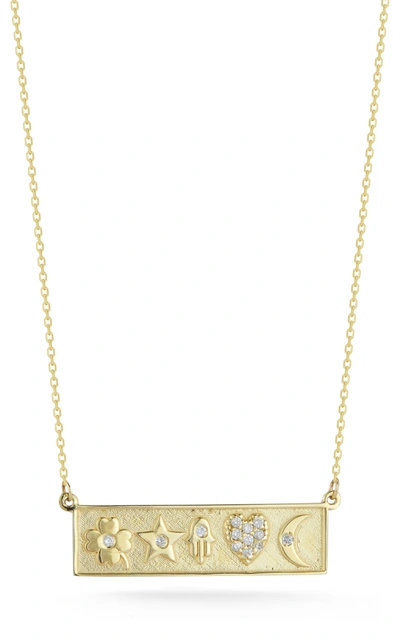 Ember Fine Jewelry 14k Yellow Gold Diamond Bar Pendant Necklace