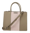 Karl Lagerfeld Sage Green Polyurethane Tote Shoulder Bag In Beige