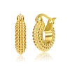 Rachel Glauber 14k Gold Plated Bead Hoop Earrings In Yellow