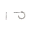 Adornia Sterling Silver Swarovski Crystal Mini Huggie 11mm Hoop Earrings In Silver