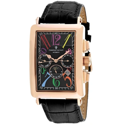 Christian Van Sant Prodigy Automatic Black Dial Mens Watch Cv9143 In Black / Gold Tone / Rose / Rose Gold Tone