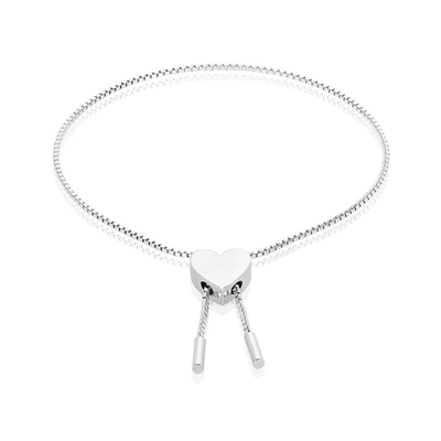 ADORNIA HEART BOLO SLIDER BRACELET SILVER