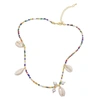 ADORNIA PEARL AND SHELL MIX COLOR NECKLACE GOLD