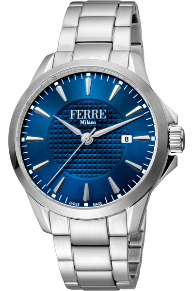 Ferre Milano Men's Fashion 42mm Quartz Watch In Silver