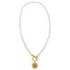 ADORNIA PEARL AND COIN TOGGLE NECKLACE GOLD
