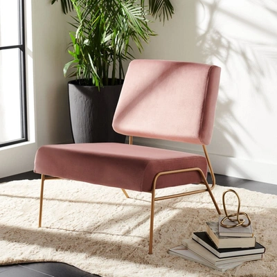 Safavieh Romilly Rose Velvet Accent Chair In Gold