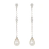 Adornia Freshwater Pearl And Crystal Drop Earrings Silver In White