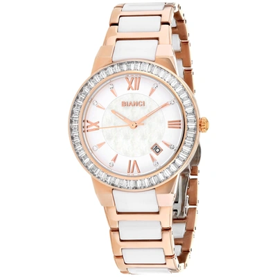Roberto Bianci Women's White Mop Dial Watch In Gold Tone / Mop / Mother Of Pearl / Rose / Rose Gold Tone / White