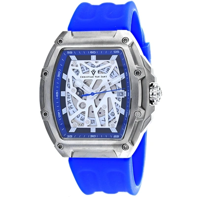 Christian Van Sant Men's White Dial Watch In Blue / White