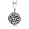 Suzy Levian Sterling Silver Sapphire & Diamond Accent Multi-circle Pendant In Blue