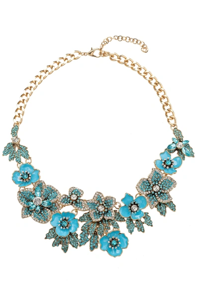 Eye Candy La Luxe Collection Crystal Charlotte Statement Necklace In Blue