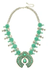 Eye Candy La Green Blossom Necklace In Beige