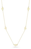 Ember Fine Jewelry 14k Gold Heart Station Necklace In White