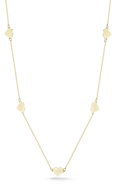 Ember Fine Jewelry 14k Gold Heart Station Necklace In White