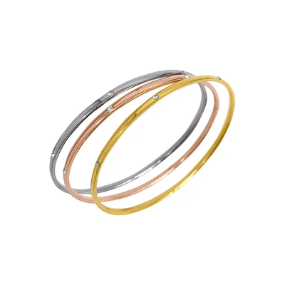 ADORNIA TRIO BANGLE SET SILVER GOLD