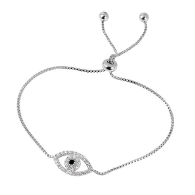 Adornia Evil Eye Slider Bracelet Silver