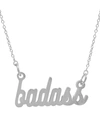 Adornia Silver Cursive Badass Necklace In Silver