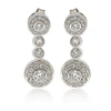 SUZY LEVIAN STERLING SILVER WHITE CUBIC ZIRCONIA CIRCLE DROP EARRINGS