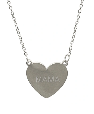 ADORNIA MAMA HEART NECKLACE SILVER