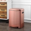 Happimess Marco Rectangular 10.5-gallon Double Bucket Trash Can With Soft-close Lid In Gold