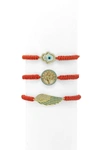 Eye Candy La Amelia Bracelet Set In Red