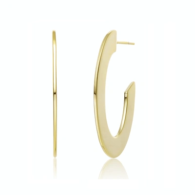 Rachel Glauber 14k Gold Plated Open Hoop In White