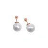 ADORNIA PEARL DOUBLE-SIDED BALL EARRINGS ROSE GOLD