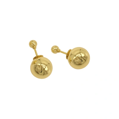 ADORNIA DOUBLE-SIDED BALL EARRINGS GOLD