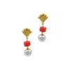 ADORNIA PEARL AND SHELL DROP DROP EARRINGS GOLD