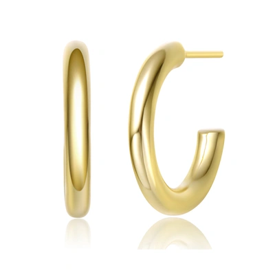 Rachel Glauber 14k Gold Plated Open Hoop In Yellow