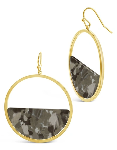 Sterling Forever 1.5" Half Circle Resin Dangle Earrings In Pink