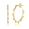 Rachel Glauber 14k Gold Plated Open Hoop In White