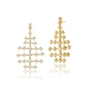 RACHEL GLAUBER 14K GOLD PLATED CUBIC ZIRCONIA DROP EARRINGS