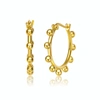 RACHEL GLAUBER 14K GOLD PLATED CUBIC ZIRCONIA HOOP