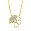 Rachel Glauber 14k Gold Plated Cubic Zirconia Charm Necklace In Gold