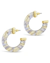 Sterling Forever 50mm Cap Resin Hoops In Blue
