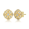 Rachel Glauber 14k Gold Plated And Cubic Zirconia Stud Earrings In Gold