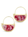 Sterling Forever 14k Gold Plated Brass Resin Half Moon Dangle Earrings In Red